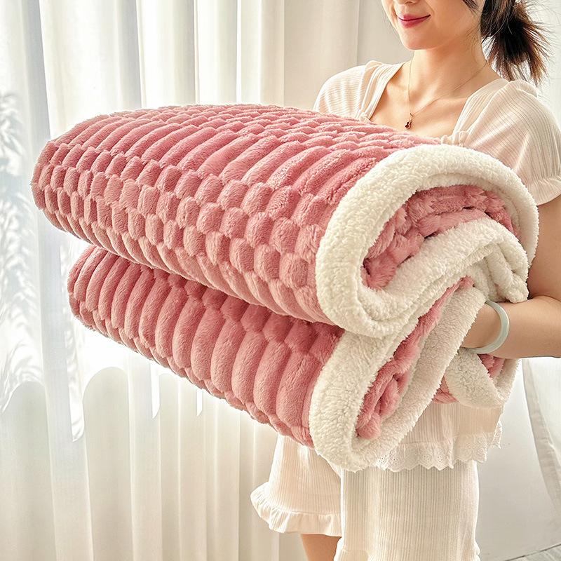 Жаккардовый плед из овечьей шерсти Ruyi 'Золотая черепаха', утолщенный полосатый диванный плед для сна