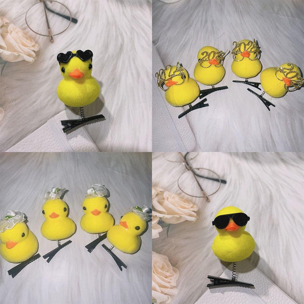 10 шт., весенняя заколка для волос «Маленькая желтая утка», мультяшный головной убор, инструмент для укладки волос, шпилька, аксессуар для волос