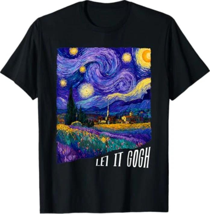 Let it Gogh Funny Vincent Van Gogh Starry Night Design T-T-Shirt