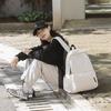 Backpack Unprinted Schoolbag Female College Student Large Capacity Simple Solid Color Backpack Class Commuter Bag Male
