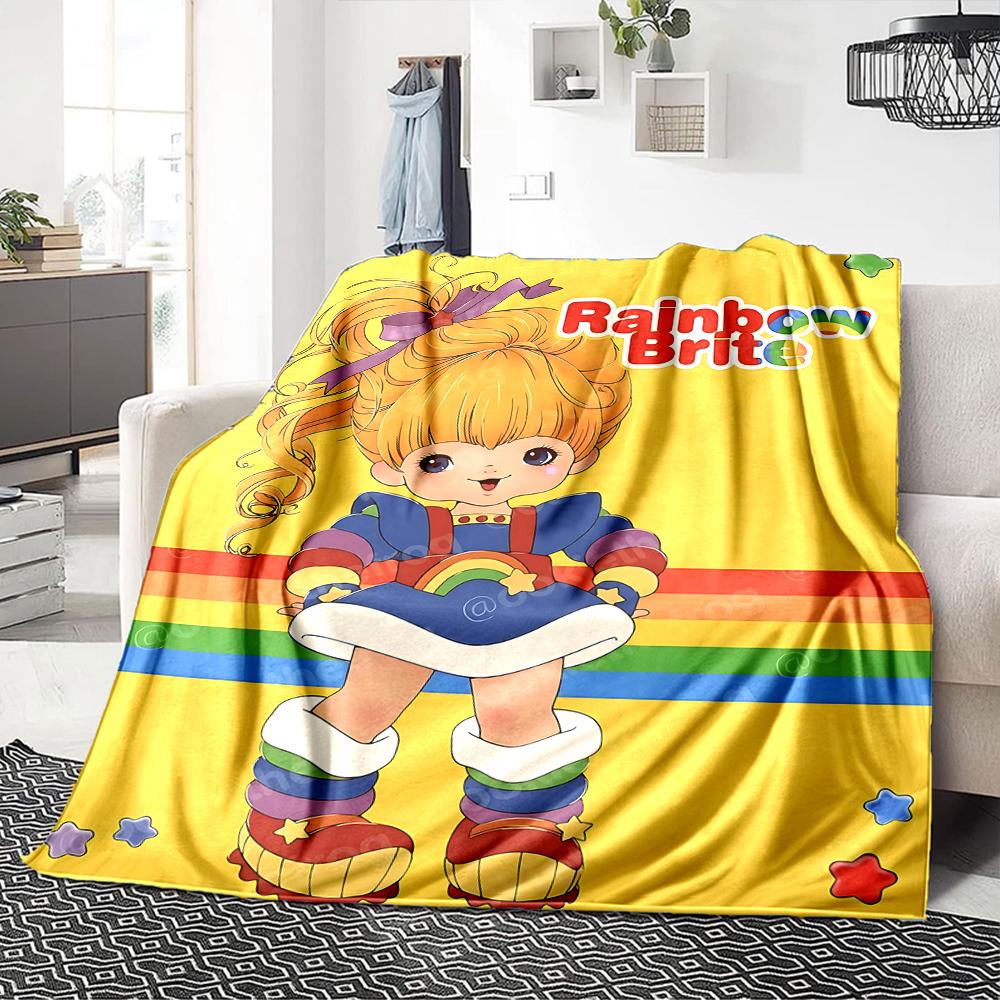 1Pc Rainbow Brite Adventure Blanket For Couch Bed Plush Cozy Fuzzy Blanket Super Soft Warm Blankets For Fall And Winter 0918133