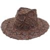 Тряпичная Ретро Шляпа Ковбоя в Западном Стиле Джазовая Цилиндрическая Шляпа Клетчатый Узор Красивый Носить с Ветрозащитным Шнурком