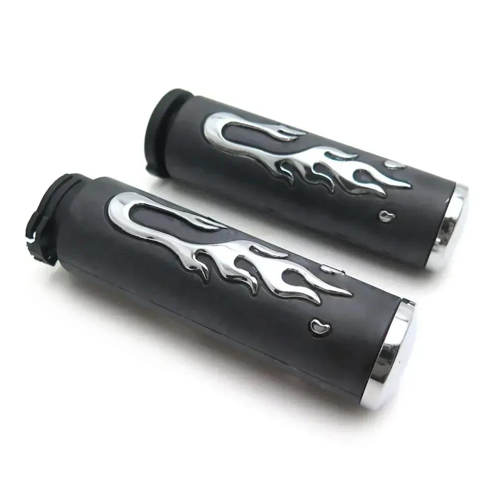 Flame Angry Fire Handlebar Grips for Harley Davidson Suzuki 1" 25mm Throttle Motorcycle Parts