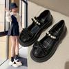2024 Women's Shoes Fashion Casual Pu Mary Jane Shoes Spring Bow Round Headband Heel Shoes Zapatos Plataforma De Mujer De Fiesta