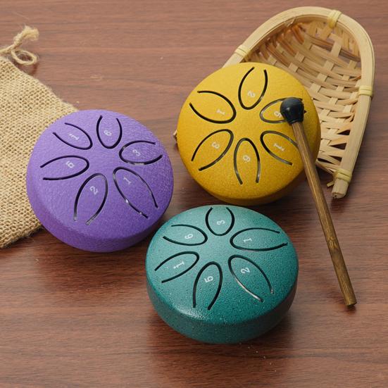 Steel Tongue Drum 6 Notes Mini for Kids 3 Inches Rain Drums Outside Rain