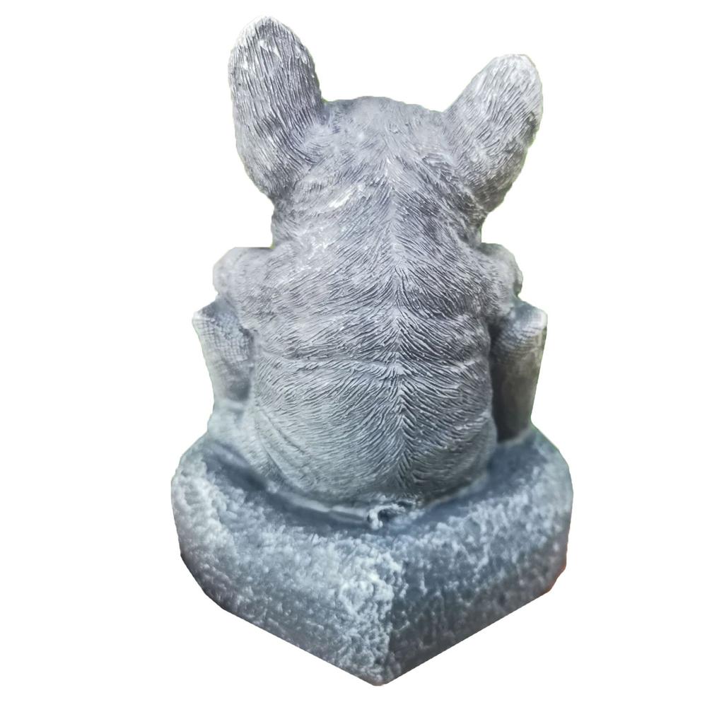 1 шт. Полимерное украшение Реалистичный ландшафт для крыльца Комнатная статуэтка французского бульдога Приветственная статуя Садовое украшение Подарок Скульптура для улицы