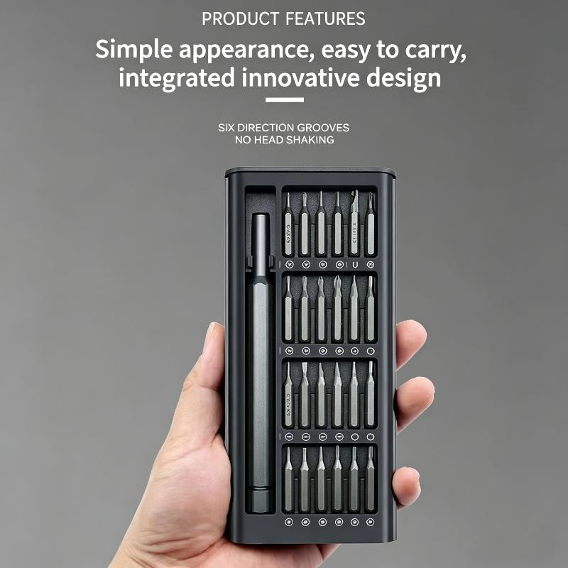 24-In-1 Magnetic Screwdriver Set - Precision Repair Kit For Phone, Computer & Electronics - 24 Detachable Steel Bits