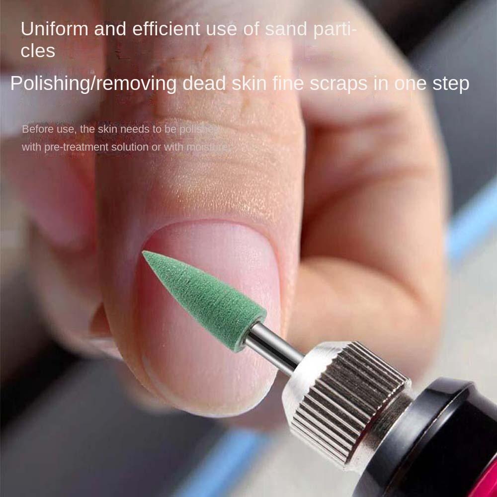 6 шт./компл., сверла для ногтей, шлифовка, силиконовая головка для полировки ногтей, силиконовые сверла для ногтей для девочек