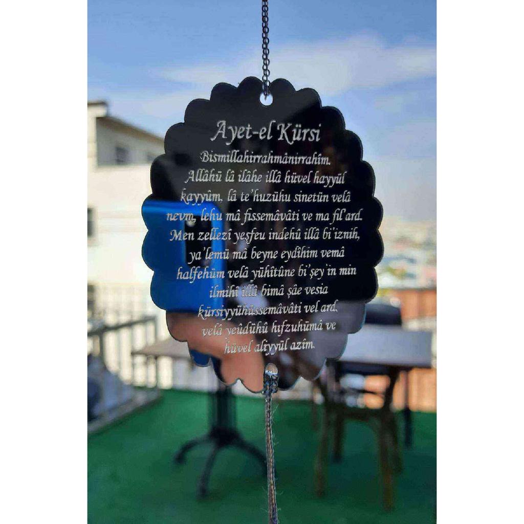 Plexi Car Rearview Mirror Decoration With Verse A7 Silver