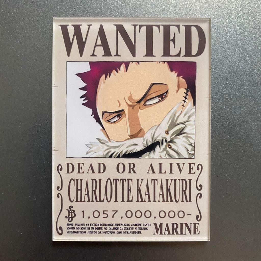 Creative One Piece Wanted Poster Magnet - Anime Cartoon Fridge Decor & Message Sticker