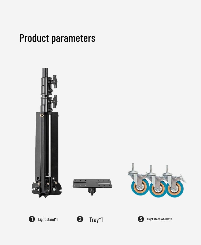 8AMBITFUL Wheeled Light Stand for Live Streaming, Online Classes, and Video Recording with T22 Teleprompter