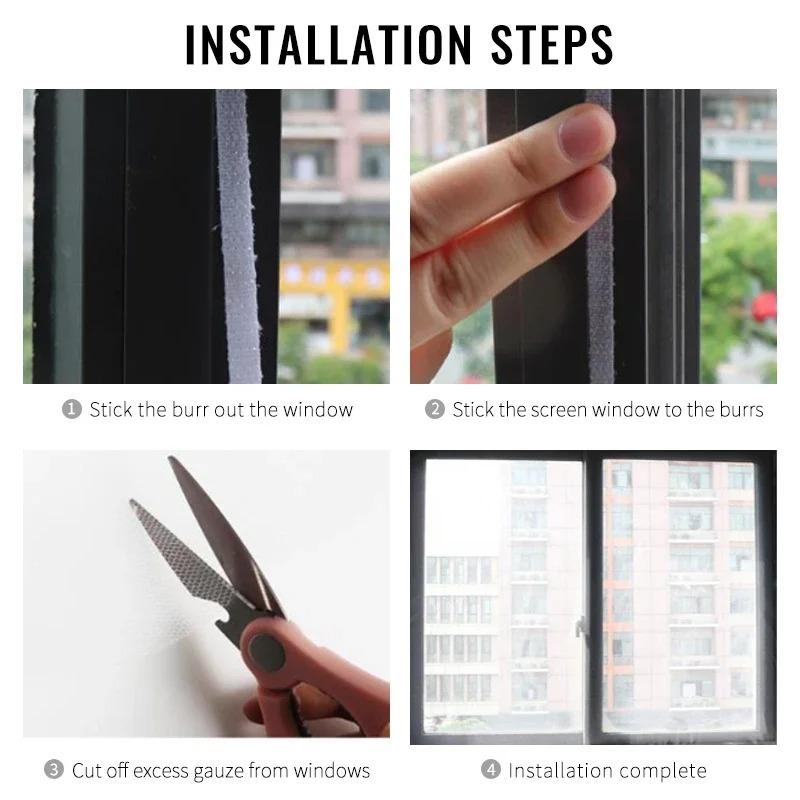 1/2/3 шт. Самоклеящиеся невидимые экраны Летние противомоскитные и противонасекомные экраны Простое управление Белые и черные экраны