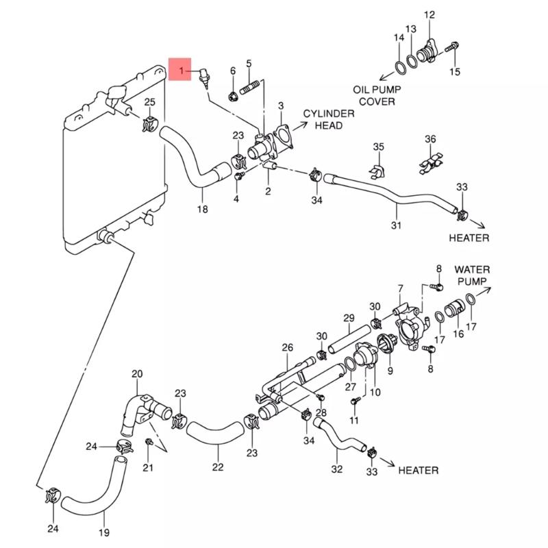Coolant Temperature Sensor Replaces 13650-50F10 Automobile Replacement