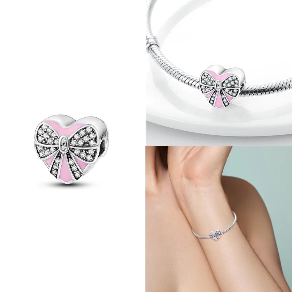 Милые Прекрасные Духи Бабочки Девочка Подвеска Оригинальные Розовые Шармы Шармы Бусины Подходят для Браслета Подвеска Для Женщин Ювелирный Подарок