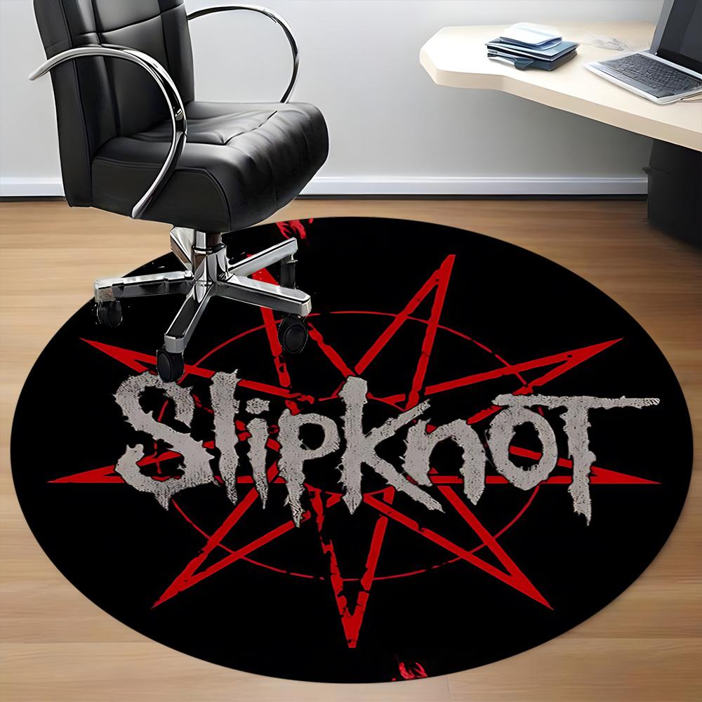 1 шт. Круглый коврик с логотипом группы Slipknot для офиса, Нескользящий, Мягкий и прочный офисный коврик для декора интерьера, Идеально подходит для офиса yy250915077
