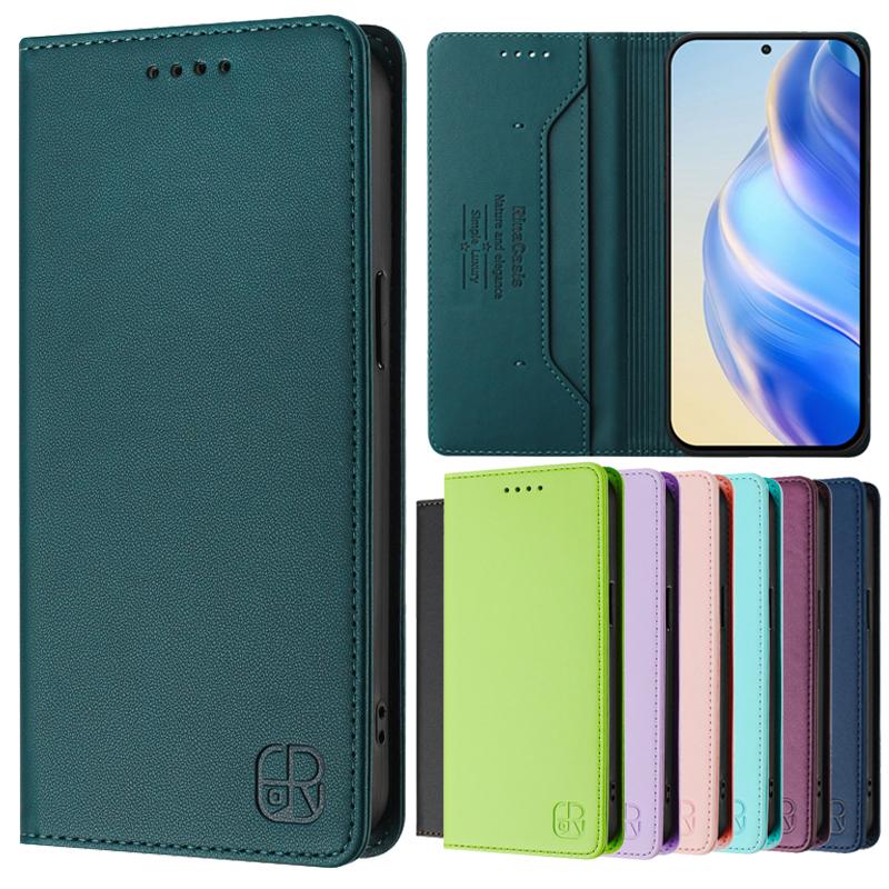 Luxury Anti-thef Wallet Flip Cover Phone Case For Huawei P Smart Z Psmart 2019 2021 2018 Leather Cases Magnet Solid Color Coque