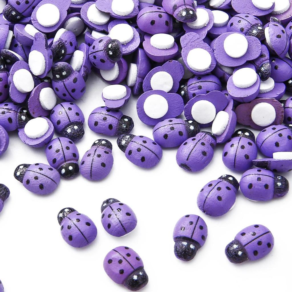 50 шт. Милые деревянные божьи коровки Битлз Наклейка на стену Детские Раскрашенные DIY Поделки Свадьба Дом Вечеринка Праздничное украшение AVE