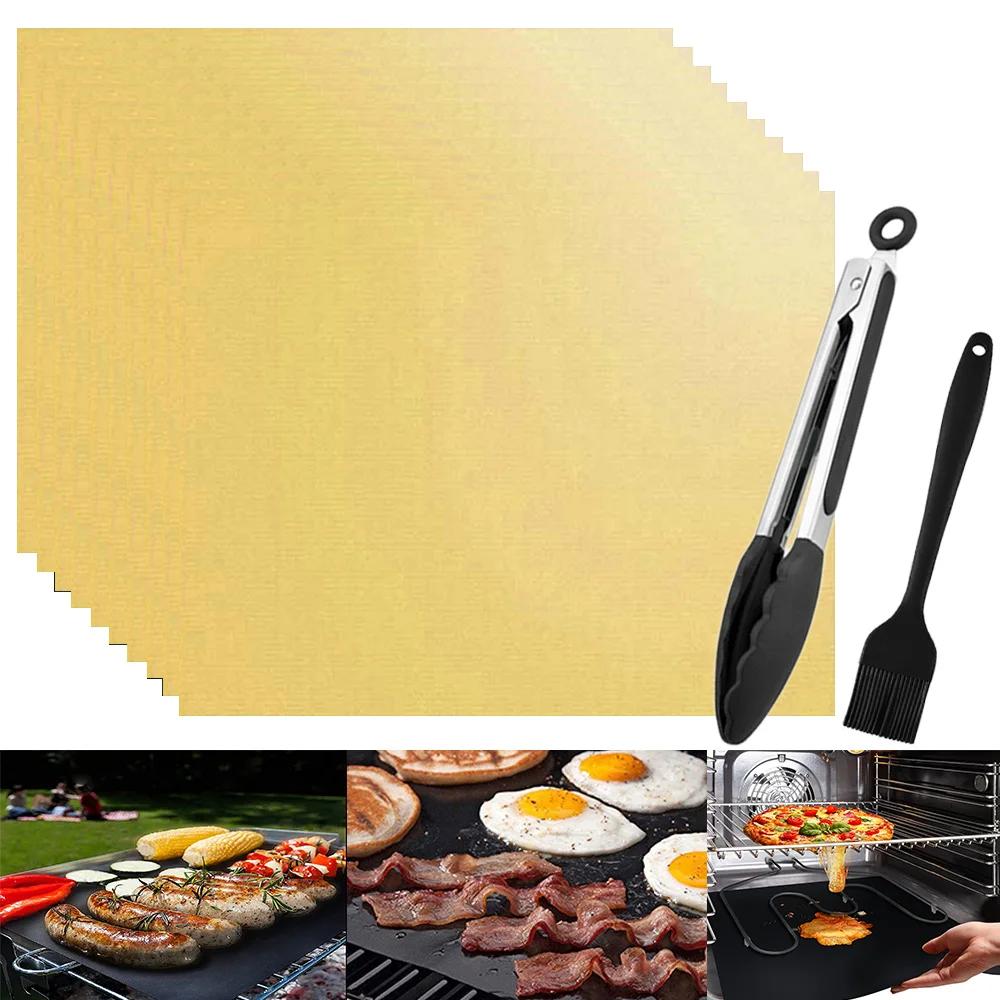 На открытом воздухе Кемпинг Пикник Антипригарный коврик для гриля для барбекю Многоразовый противень для выпечки для барбекю Инструмент для духовки Кулинарные принадлежности Противень для гриля для барбекю