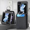Magnetic Ring Holder Leather Wallet Card Slot Case for Samsung Galaxy Z Flip 5 Z Flip4 Z Flip3 5G Zflip4 Kickstand Vertical Cover