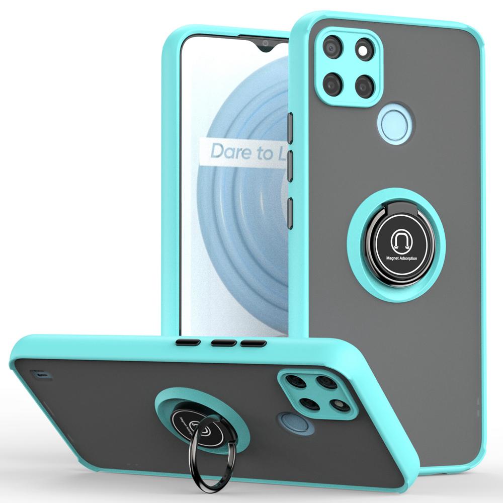 KEYSION Модный матовый чехол для Realme C21Y C25Y C20 C11 2021, противоударный чехол с прозрачным кольцом для телефона OPPO A15S A53 A32 2020