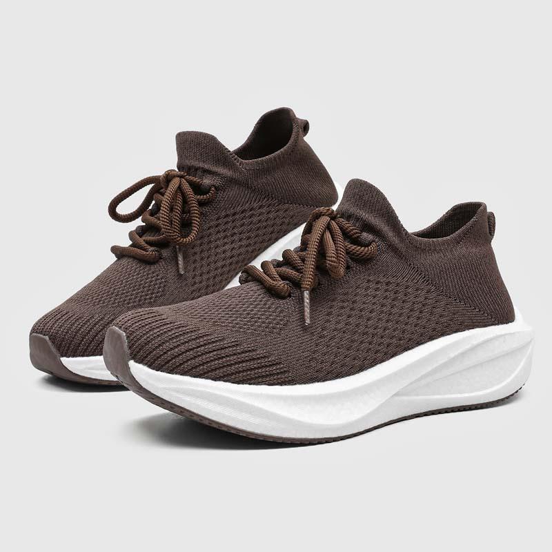 Унисекс кроссовки-слипоны большого размера из сетки Flyknit на толстой подошве