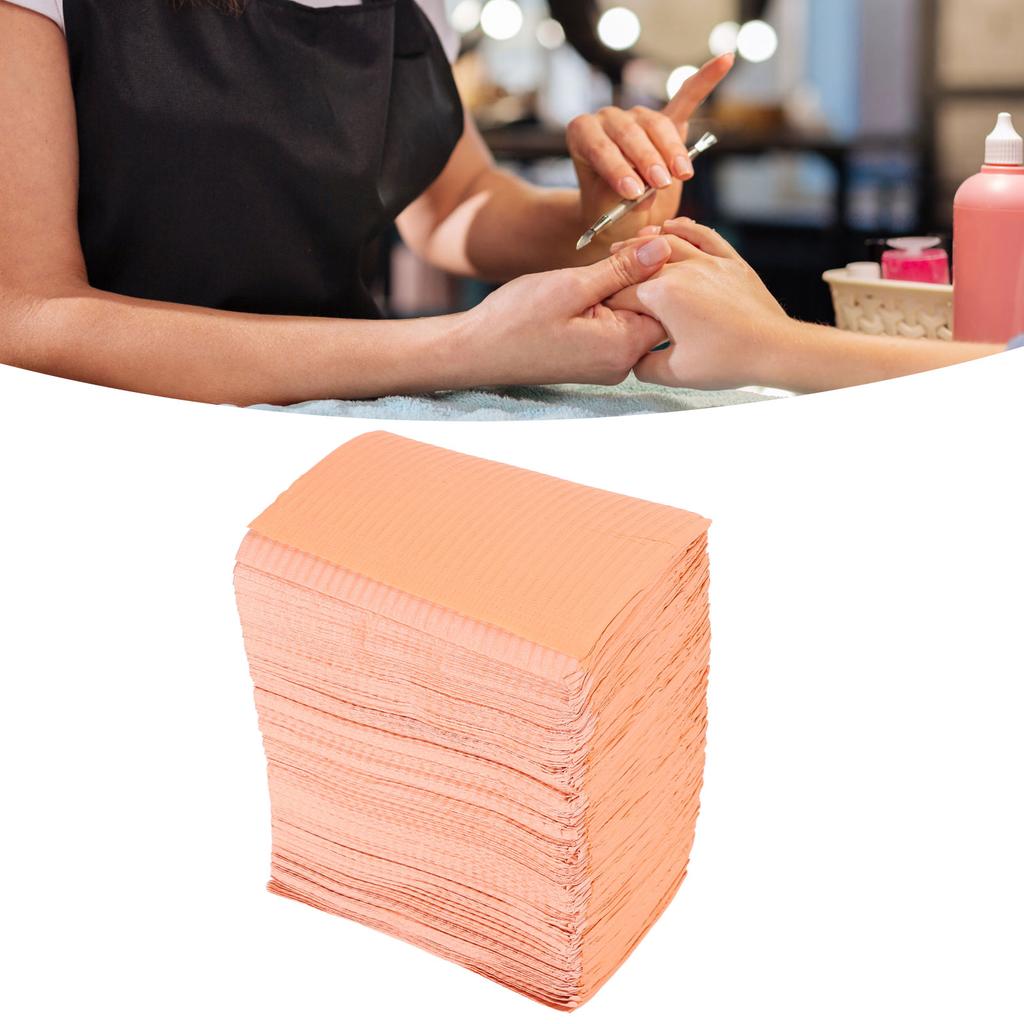 125 Pcs Disposable Nail Table Mat Soft Table Towel Waterproof Foldable Nail Tip Art Pad for Salon
