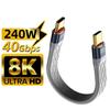 USB C на USB C 240 Вт Короткий кабель PD Быстрая зарядка Type-C Шнур 40 Гбит/с USB 4.0 Передача данных Плоский Тонкий Кабель-удлинитель для данных и зарядки