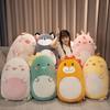 Kawaii Fat Dinosaur Unicorn Lion Husky Piggy Bunny Plush Hug Pillow Toys Stuffed Soft Animal Cushion for Children Girls Gift