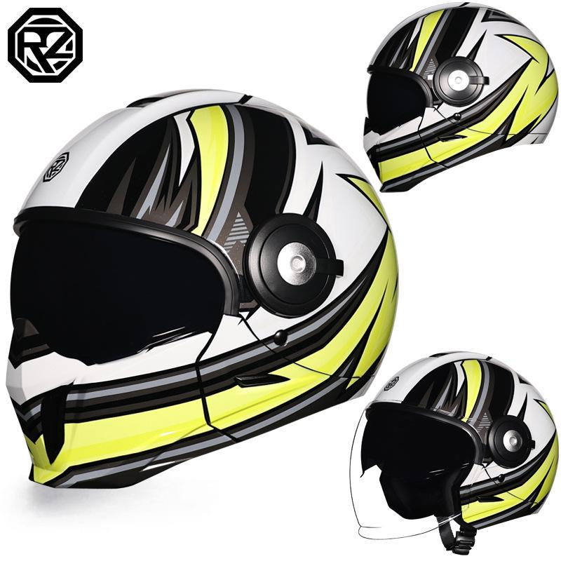 Vintage Helmet Motorcycle Men's and Women's Winter Locomotive Harley Full Helmet