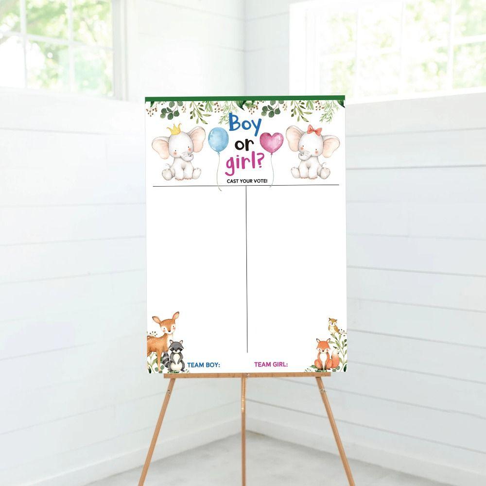 Праздничный плакат «Мальчик или девочка» с наклейками Он или Она Плакат Доска для объявлений Детский душ