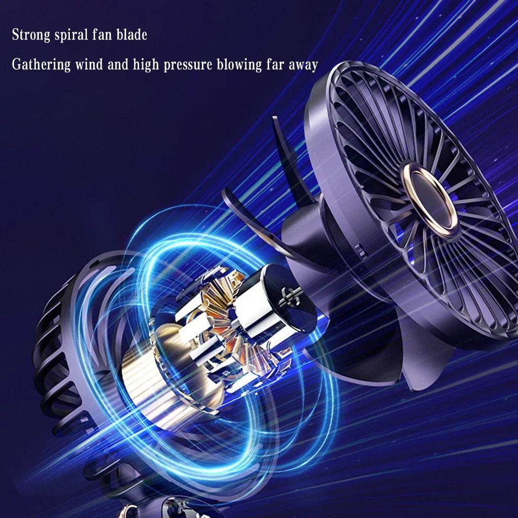 Портативный USB-вентилятор Складные портативные подвесные вентиляторы для шеи 5-скоростной USB-перезаряжаемый вентилятор с подставкой для телефона и экраном дисплея