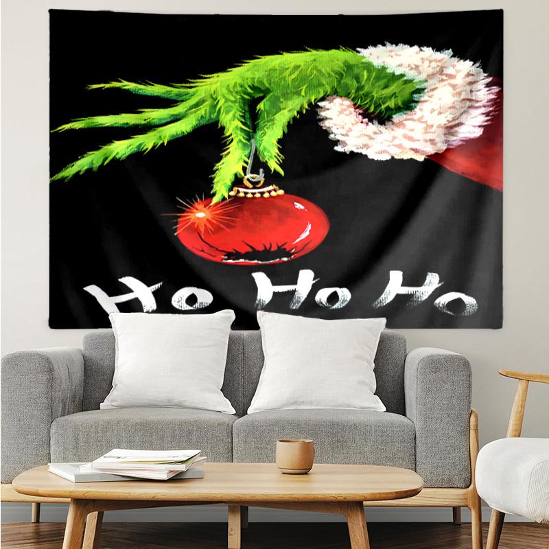 1PC Green monster Christmas Spirit K-pop music group Tapestry Accessories for Bedroom,Livingroom, dormitory Room Wall Decor Fan Birthday Gifts