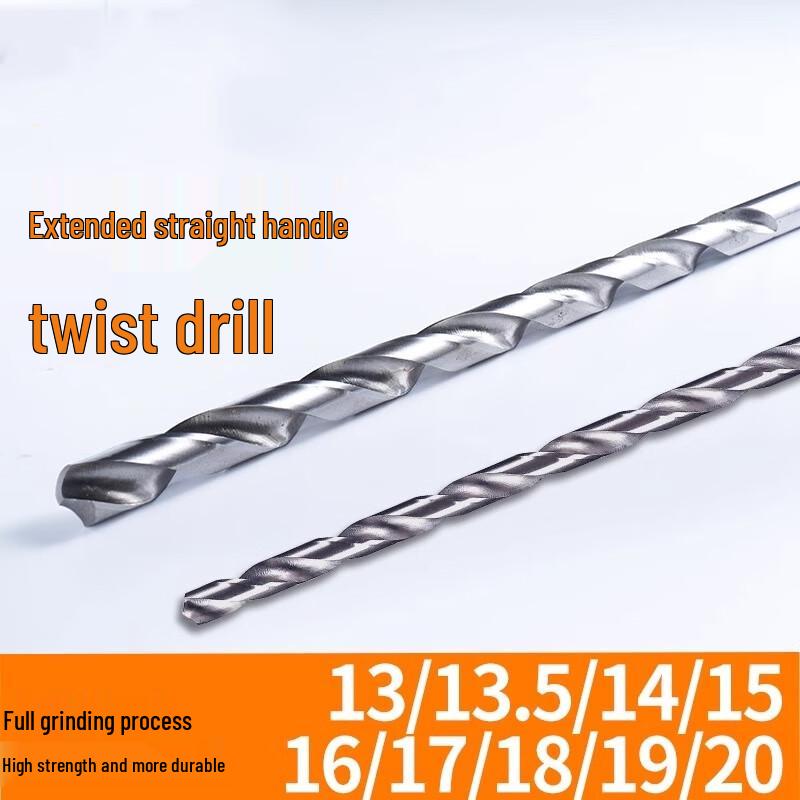 High-Speed Steel Extra-Long Straight Shank Twist Drill Bit