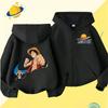 Аниме One Piece детская толстовка с капюшоном на молнии с рисунком из мультфильмов осень/зима повседневный топ с длинными рукавами и капюшоном для мальчиков и девочек