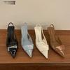 Fashion High Heel Sandals Summer Women's Shoes Pointed Toe Women Sandals Ladies Dancing Party Pumps 2025 Fashion Shallow Singbacks Shoes
