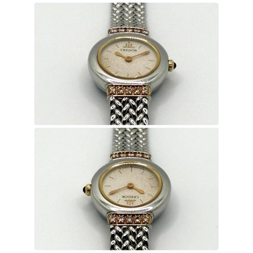 Б/у SEIKO CREDOR 18 карат 10 бриллиантов Комби