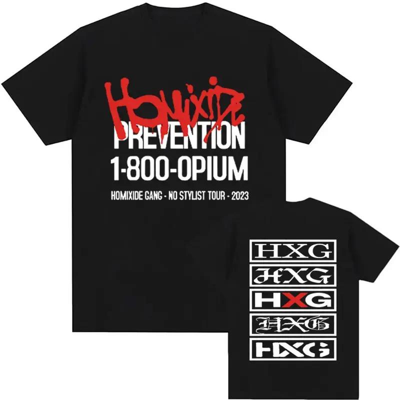 Rapper HOMIXIDE Graphic Print Tee Shirt Unisex Fashion Hip Hop Style T Shirt Casual Cotton Oversized Short Sleeve T-shirts