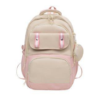 Schoolbag1011 new backpack with small bag fashionable thickened casual contrasting splicing large-capacity student campus bag