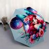 Disney Ariel,Floral,Fantasy Manual Opening and Closing Umbrella, 8-Rib Reinforced Folding Design, Lightweight