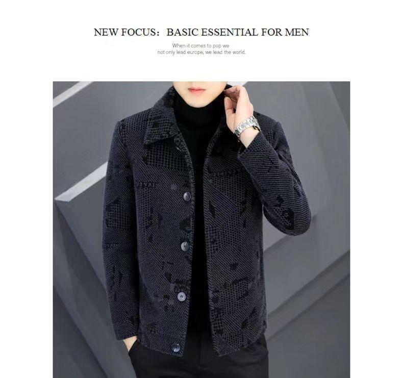 Мужская утолщенная бархатная шерстяная куртка - Новое осенне-зимнее короткое пальто