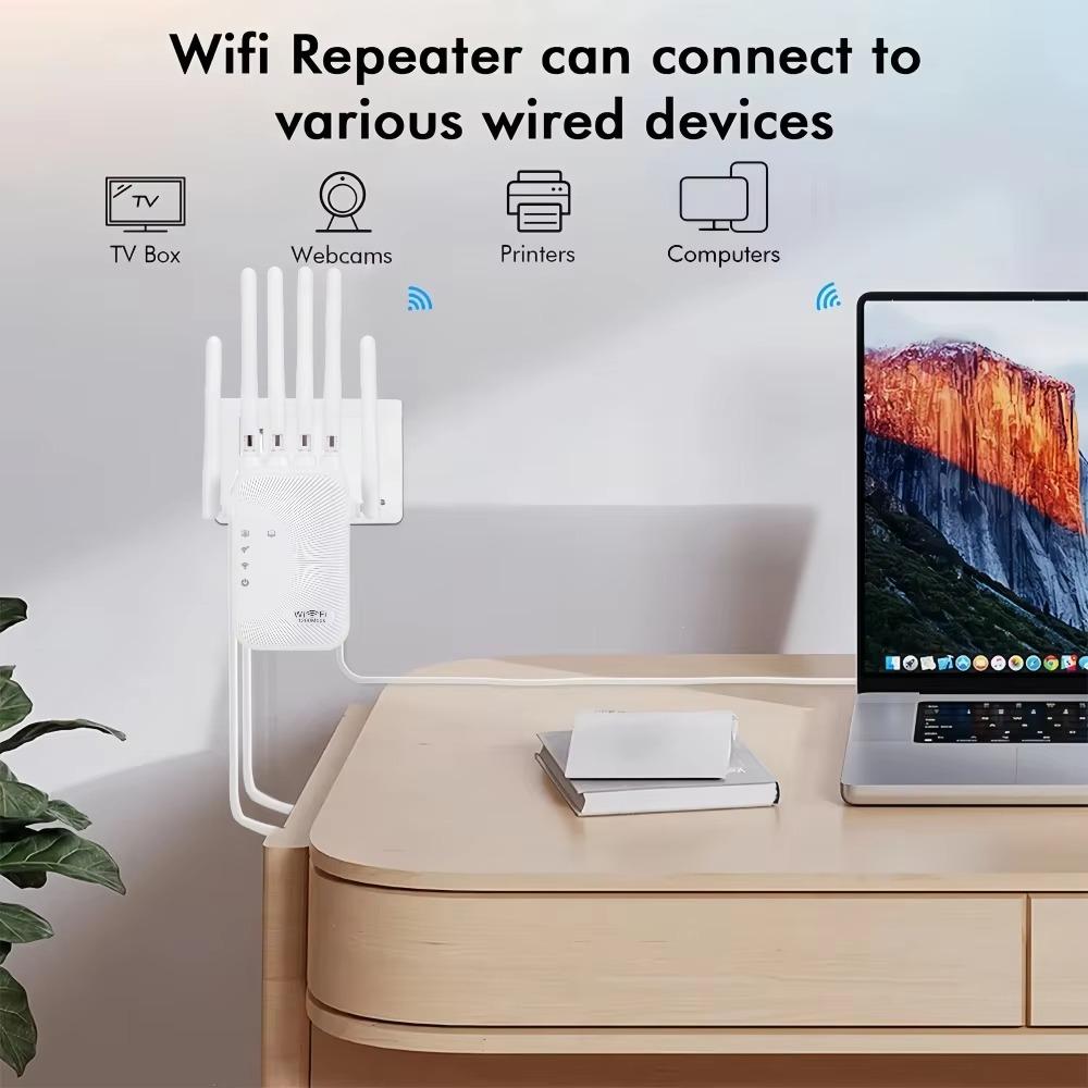 1200 Мбит/с WiFi-ретранслятор, двухдиапазонный беспроводной усилитель, сетевой усилитель сигнала дальнего действия 2,4 ГГц, для домашнего офиса, Wi-Fi-ретранслятор