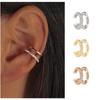 Exquisite Non-Pierced Double Loop CZ Ear Clip Earrings For Women Cartilage Fake Piercings Earrin 1PCS