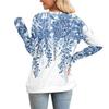 Fashionable Women's Long Sleeved Floral Printed Lightweight Sweater With Loose Round Neck Top