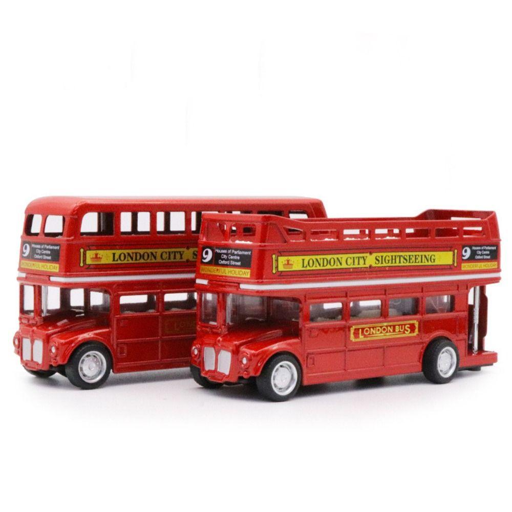 Double Decker Bus Car Model Simulation Pull Back Vehicle Travel Bus Model Children Gift