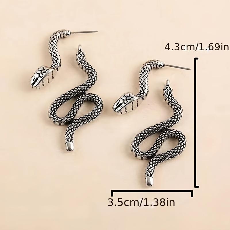 Уникальные креативные серьги-гвоздики в форме змеи, ювелирные изделия в стиле панк, готический стиль, индивидуальные женские аксессуары для ушей