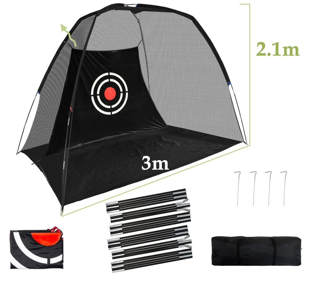 Сетка для гольфа Sharellon, тренировочная сетка для гольфа, тренировочная сетка для гольфа, сумка для переноски, в комплекте 3X2.1X1.8M