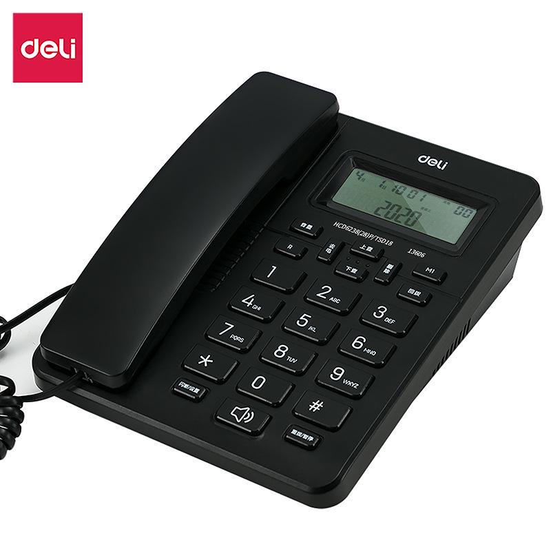 Deli 13606 Wired Desk Telephone with Caller ID for Office and Home Use