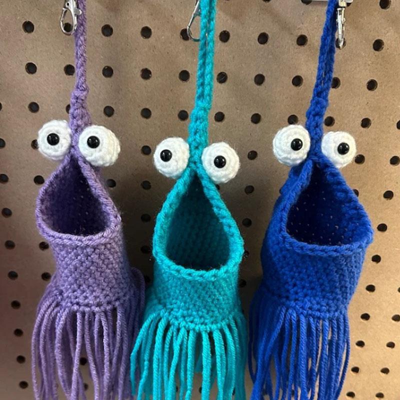 1Pc Bag Decoration Fashion Wall Storage Bag Manual Birthday Present Practical Car Hanging Knitted Hanging Basket