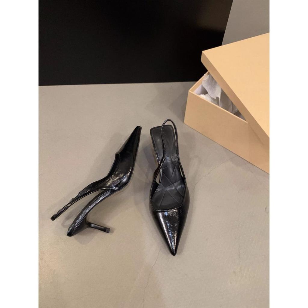 Серебряные туфли на высоком каблуке с острым носком и сумкой на голове, босоножки сказочной формы, весенние и осенние туфли с французским задником, пустые одинарные туфли