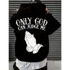 Мужская толстовка "Только Бог может судить меня" Streetwear с графикой молящихся рук Вдохновляющий пуловер для повседневной носки Стиль